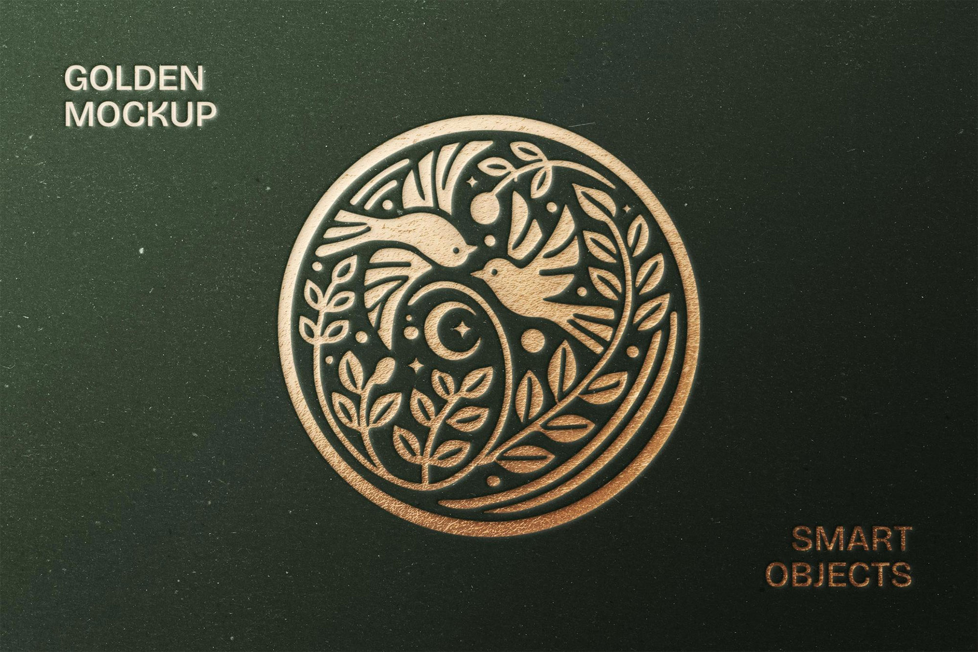 Free Gold Pressed Logo Mockup PSD Template