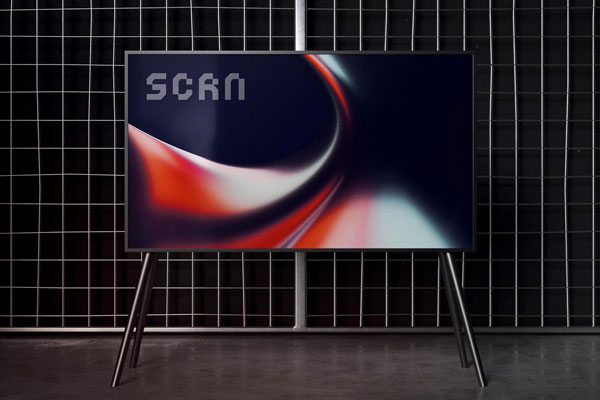 Free Industrial TV Screen Mockup PSD Template