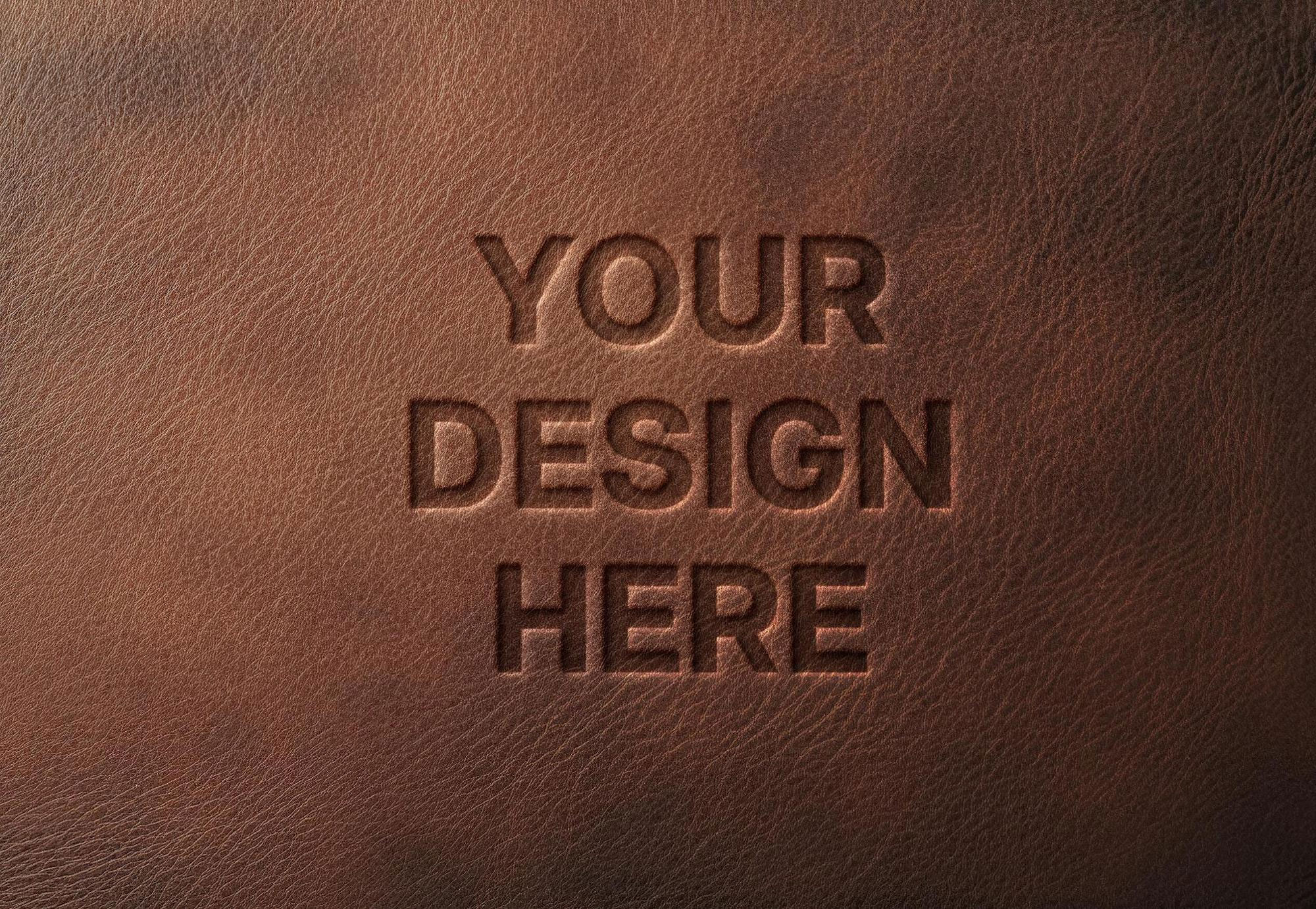 Leather Pressed Logo Mockup preview 3
