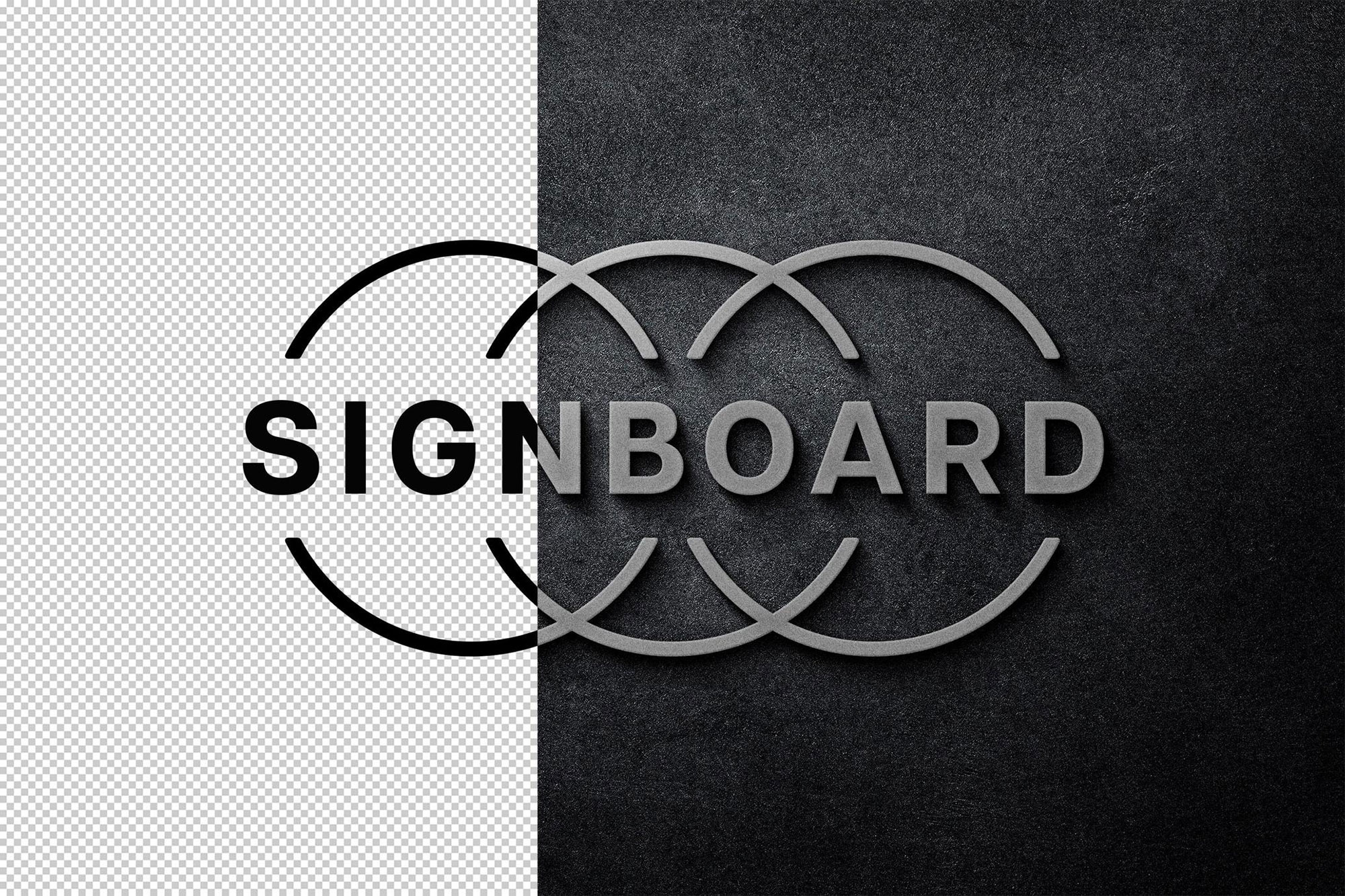 Luxury Silver Signboard Logo Mockup preview 2