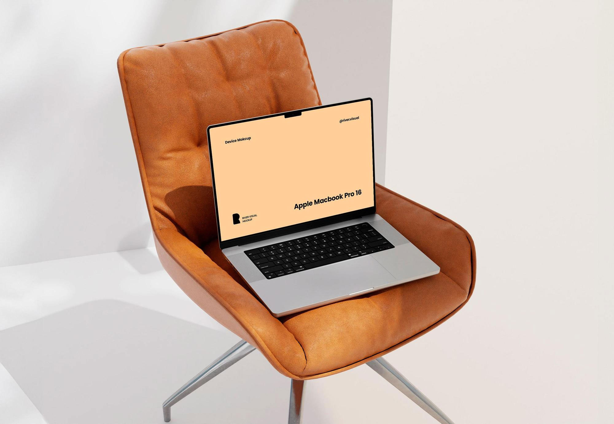 MacBook Pro Office イラレ フォトショ付き Office Chair MacBook Pro Mockup Free Download | Resource Boy