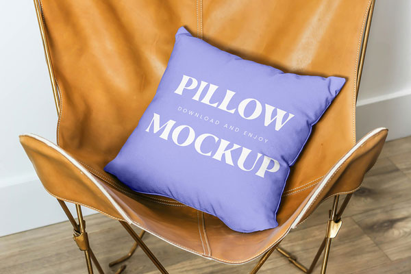 Free Pillow on Chair Mockup PSD Template