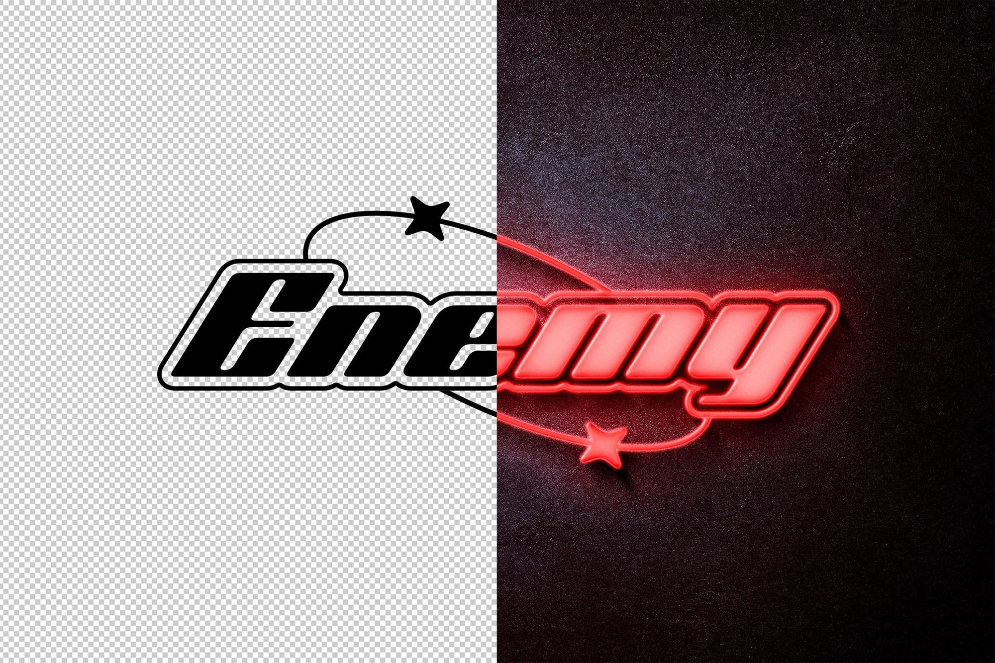 Red Neon Signboard Mockup preview