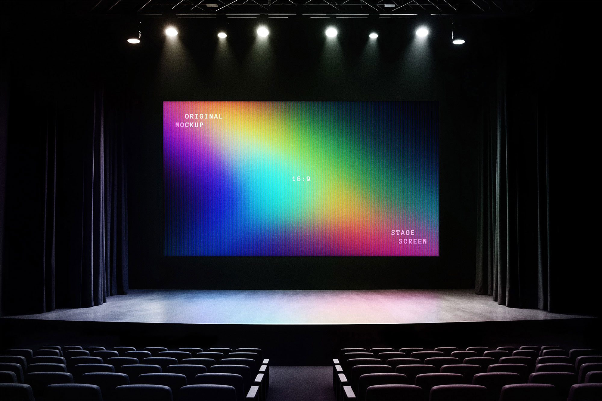 Free Stage Screen Mockup PSD Template
