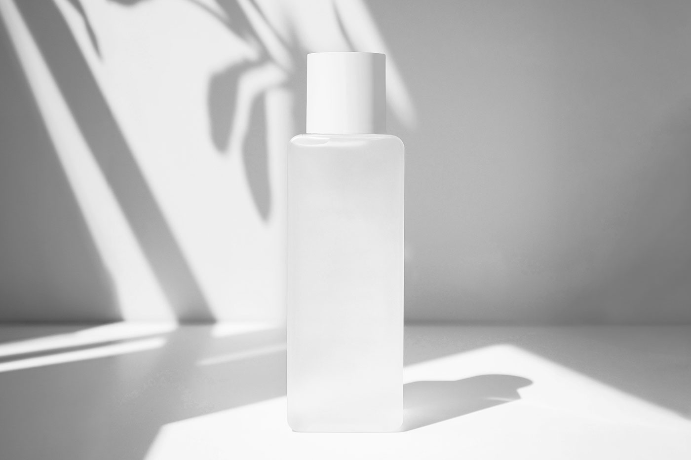 Free Standing Cosmetic Bottle Mockup PSD Template