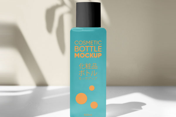 Free Standing Cosmetic Bottle Mockup PSD Template