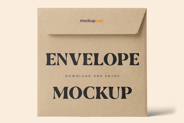 Free Standing Square Envelope Mockup PSD Template