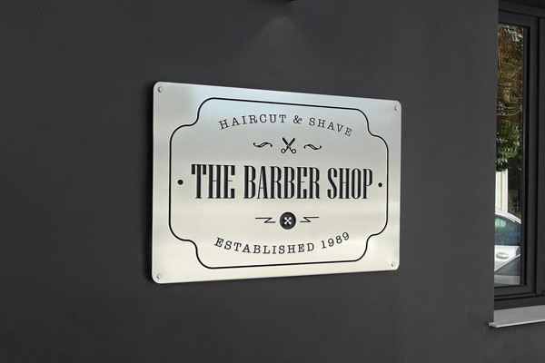 Free Storefront Plaque Sign Mockup PSD Template