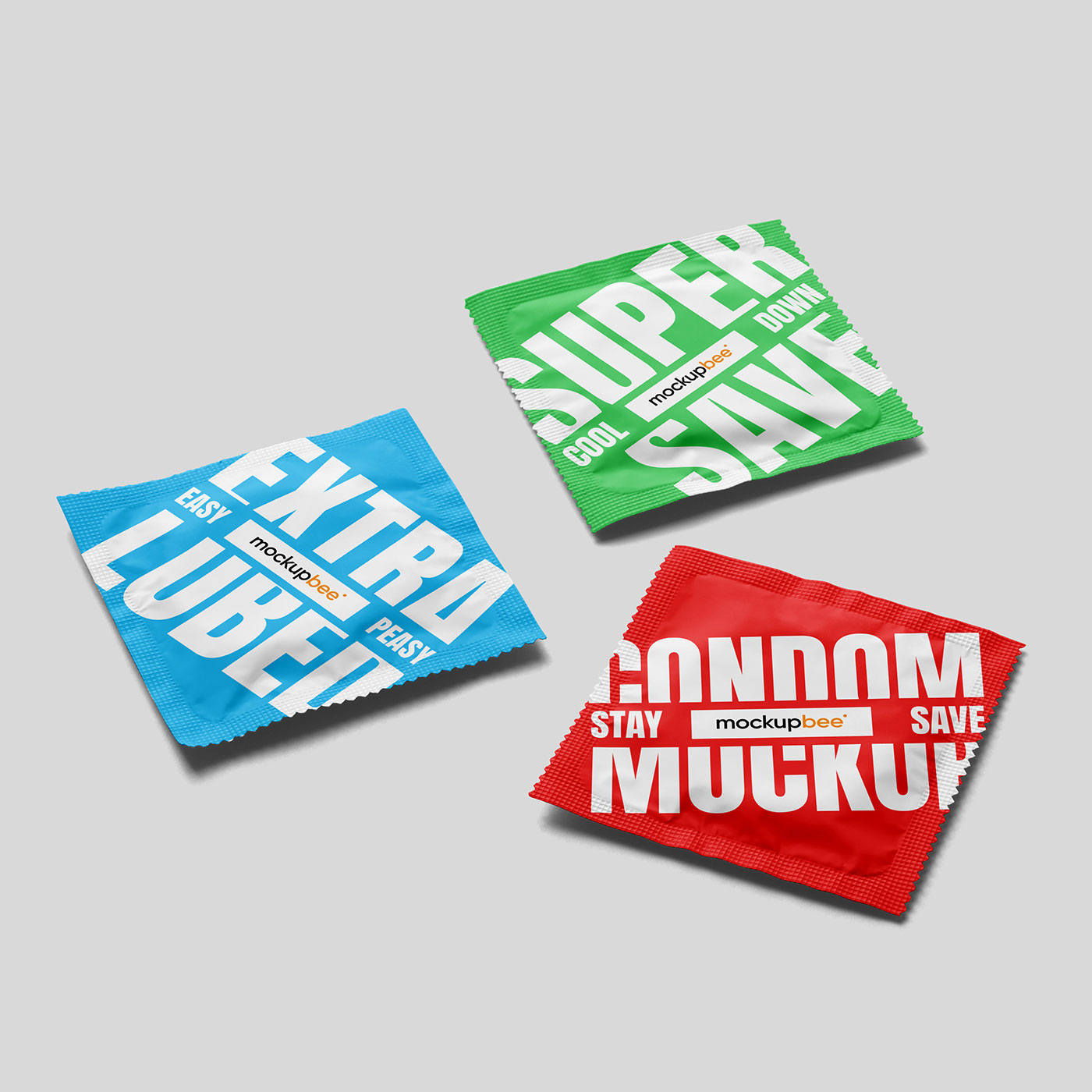 Free Triple Condom Mockup PSD Template