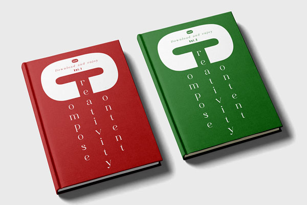 Free Two Books in Perspective Mockup PSD Template