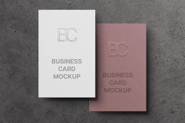 Free Two Vertical Business Card Mockup PSD Template