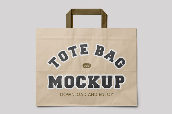 Free Wide Paper Bag Mockup PSD Template