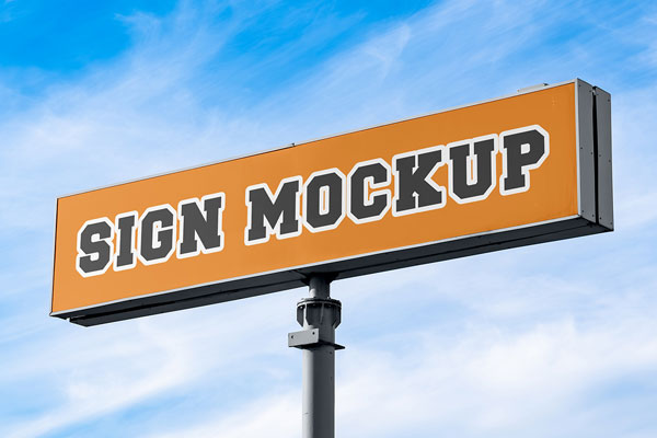 Free Wide Signage Mockup PSD Template