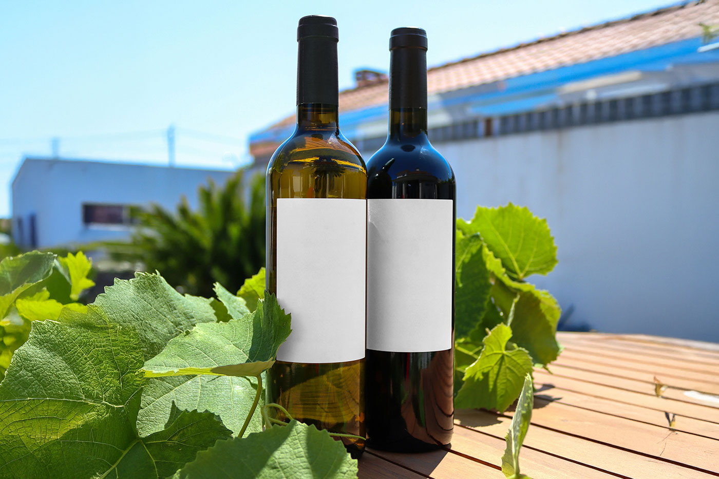 Free Wine Bottle Label Mockups PSD Template