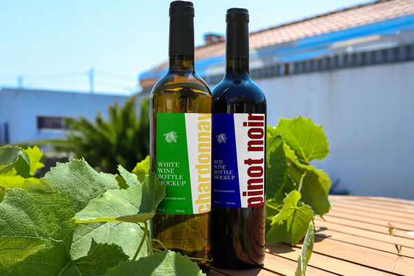 Free Wine Bottle Label Mockups PSD Template