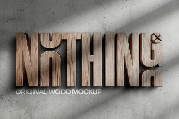 Free Wooden 3D Outdoor Sign Logo Mockup / Text Effect PSD Template