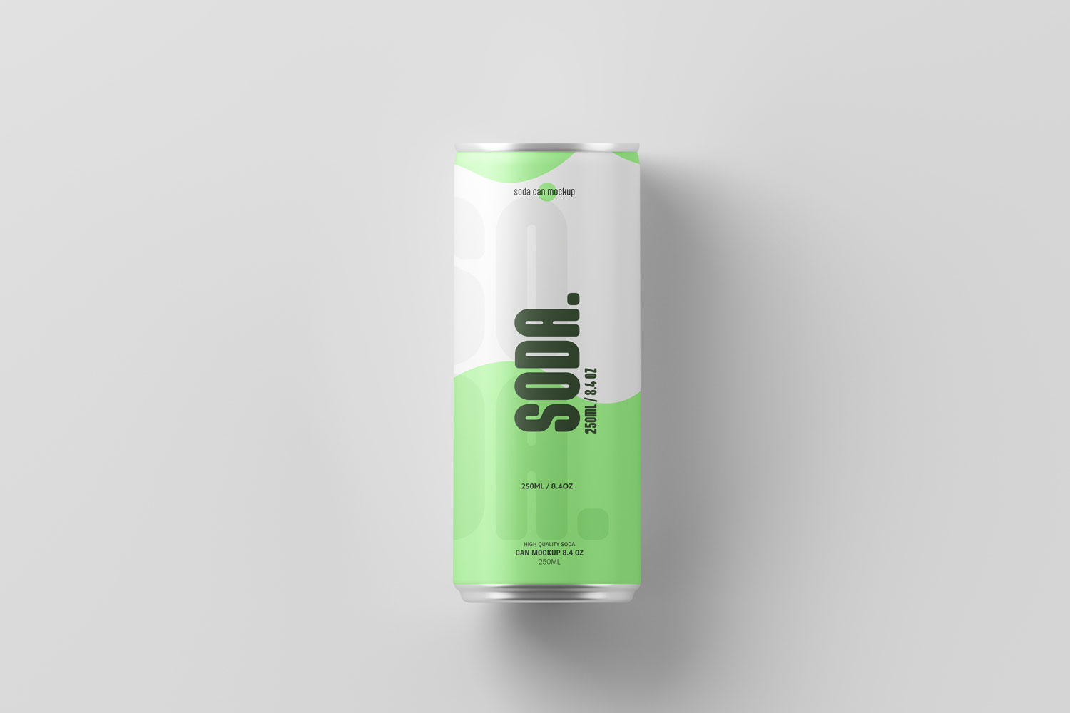 Free 250ml Soda Can Mockup From Top View PSD Template