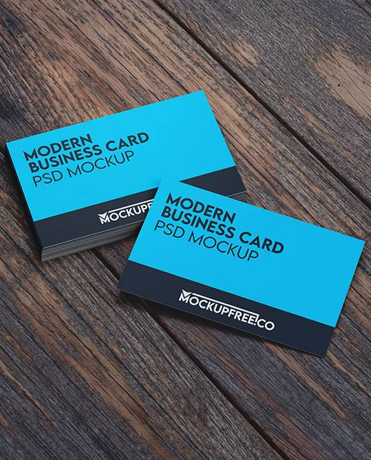 Free 3 Modern Business Card Mockups PSD Template