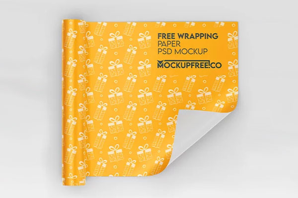 Free 3 Wrapping Paper Mockups PSD Template