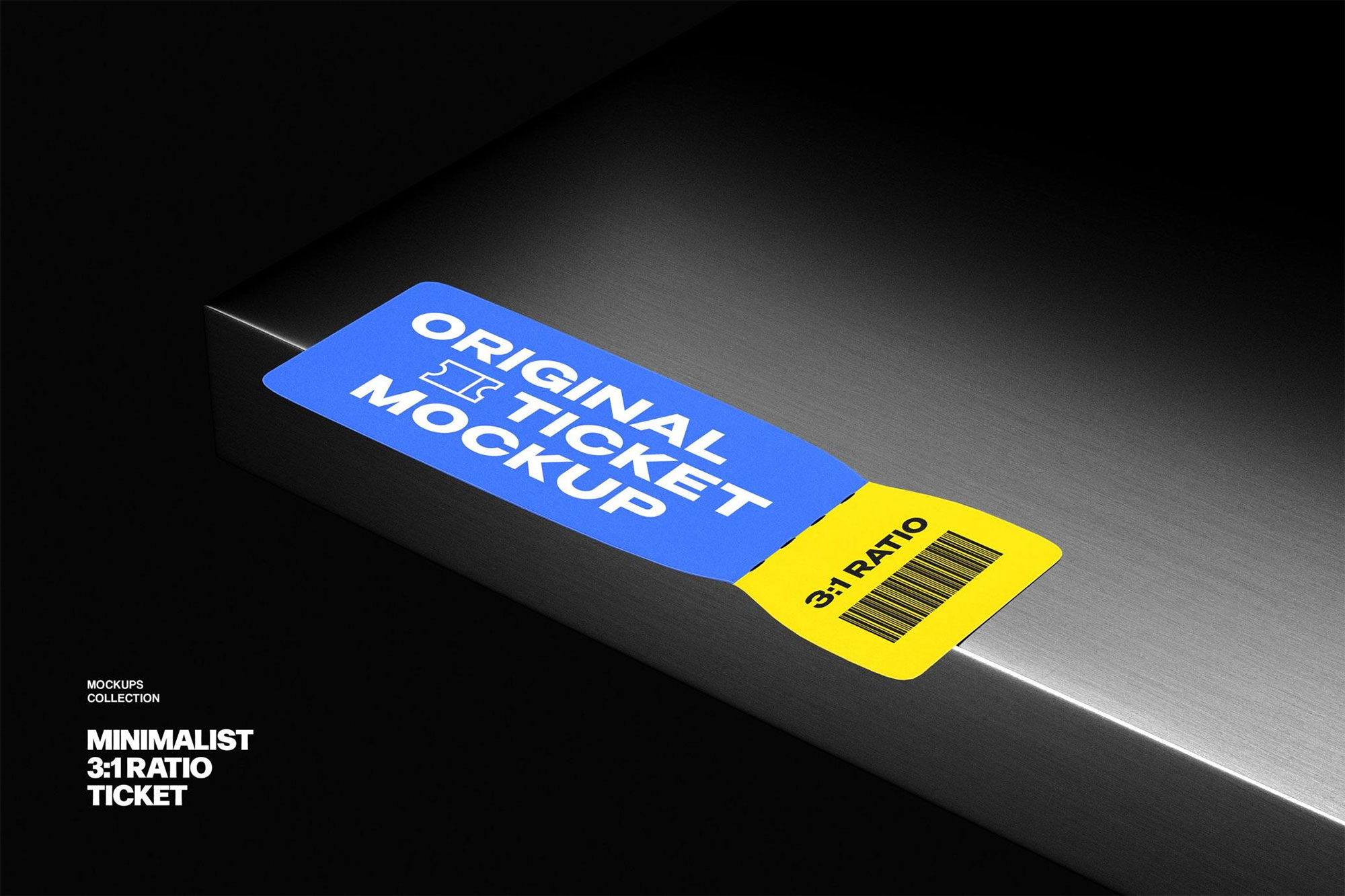 Free 3:1 Ticket Mockup PSD Template