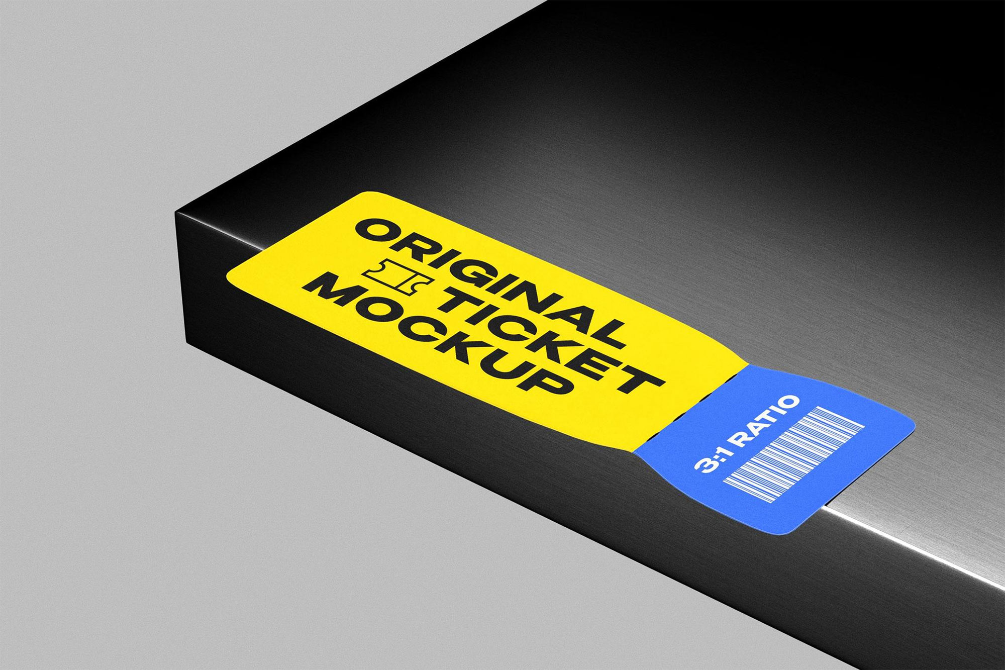 Free 3:1 Ticket Mockup PSD Template