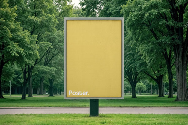 Free A4 Poster Signage Mockup PSD Template
