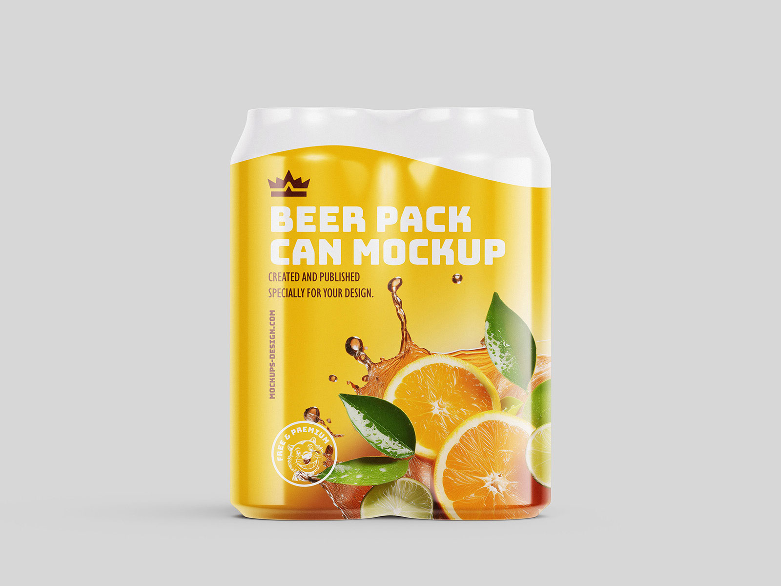 Free Beer Foil 4 Pack Mockup PSD Template