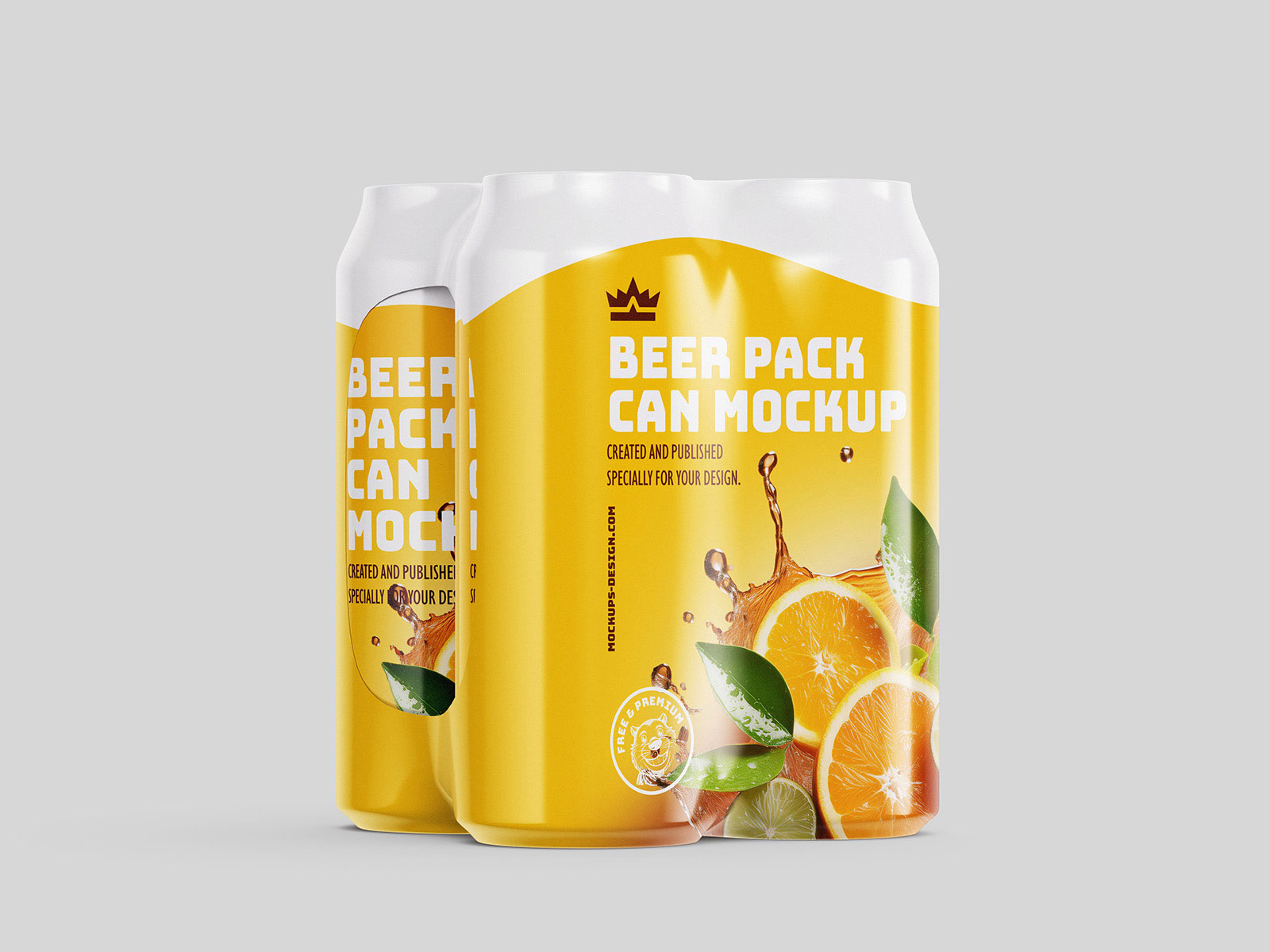 Free Beer Foil 4 Pack Mockup PSD Template