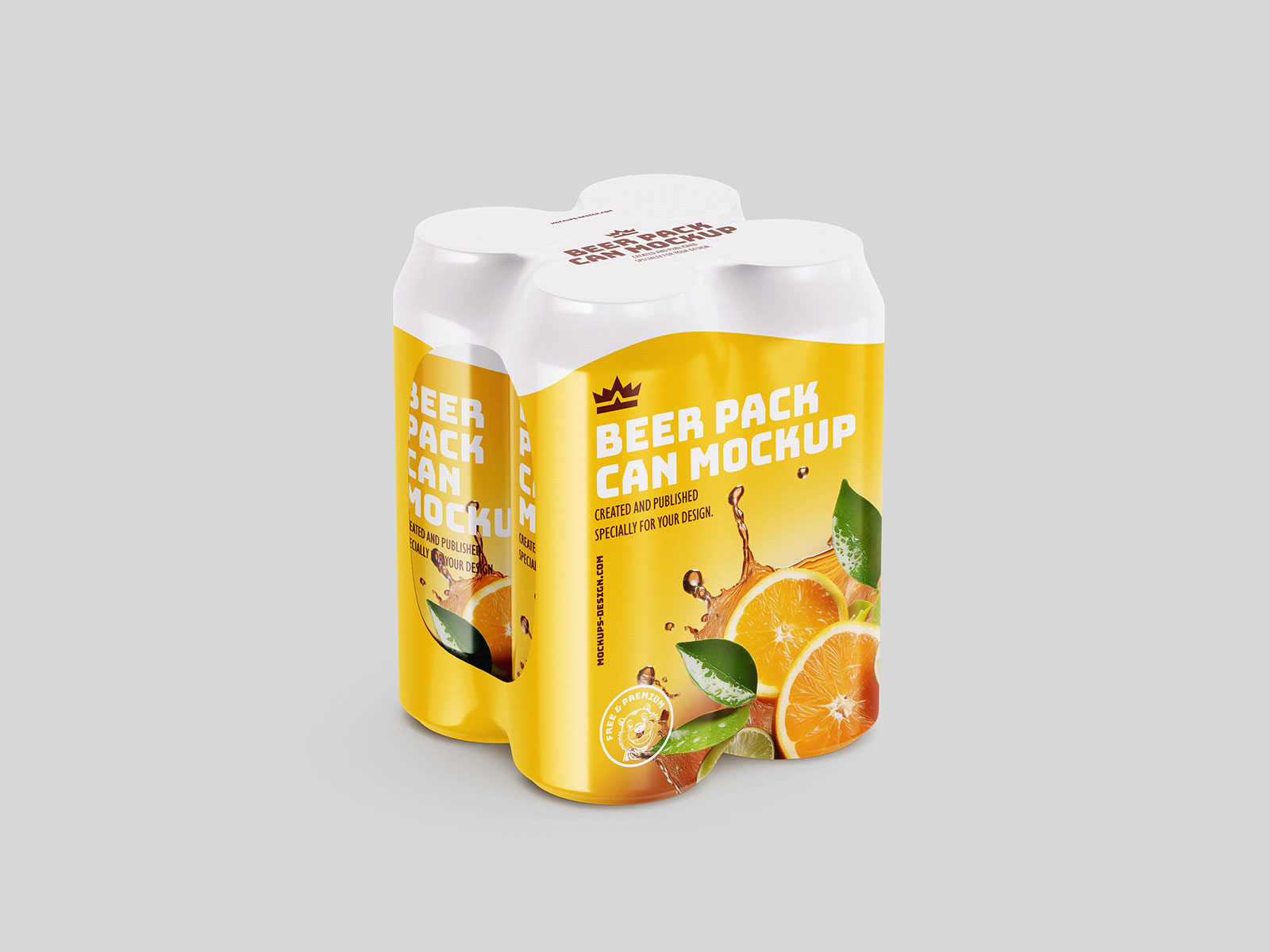 Free Beer Foil 4 Pack Mockup PSD Template
