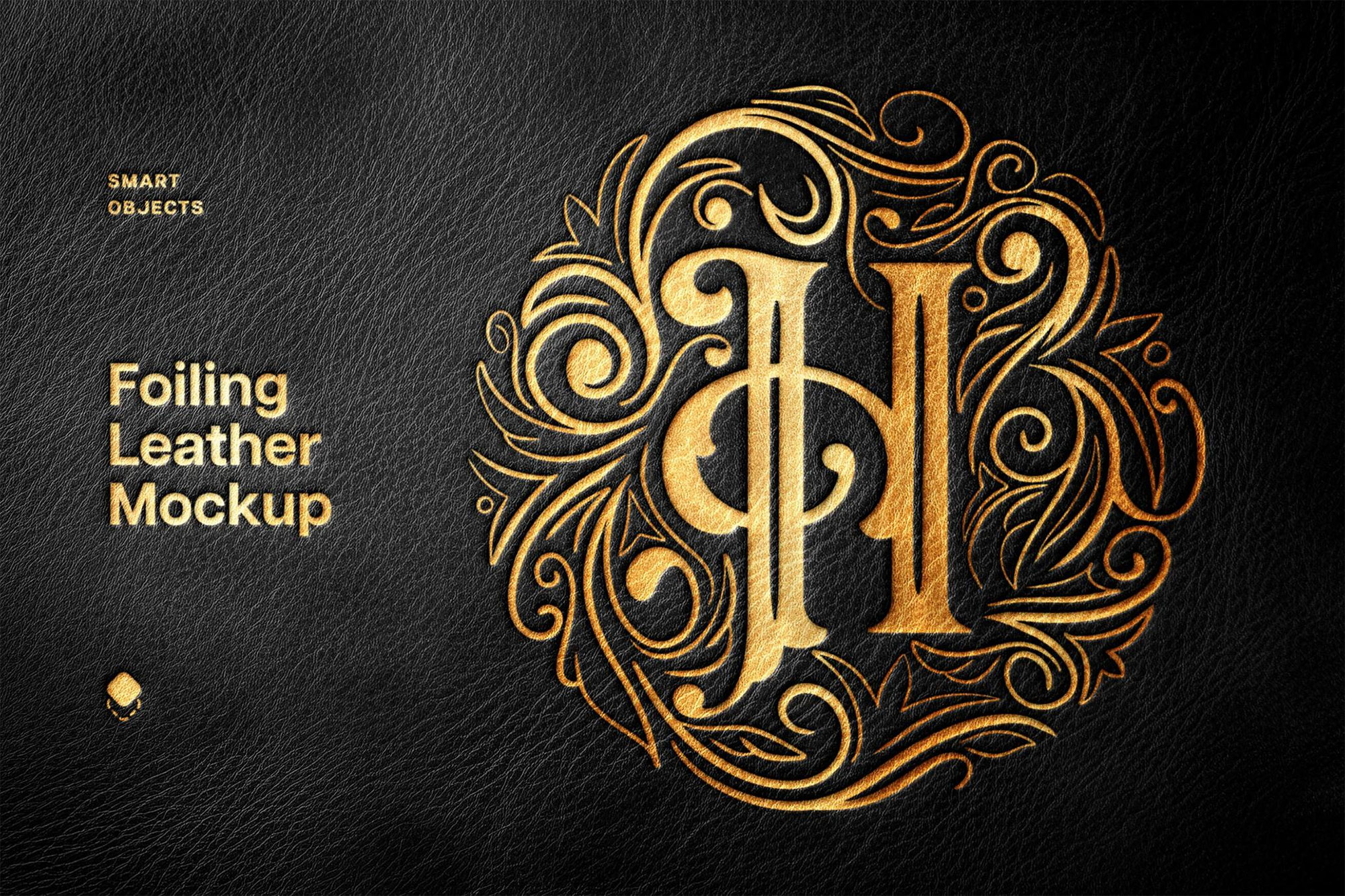 Black Elegant Leather Foiling Mockup / Text Effect preview