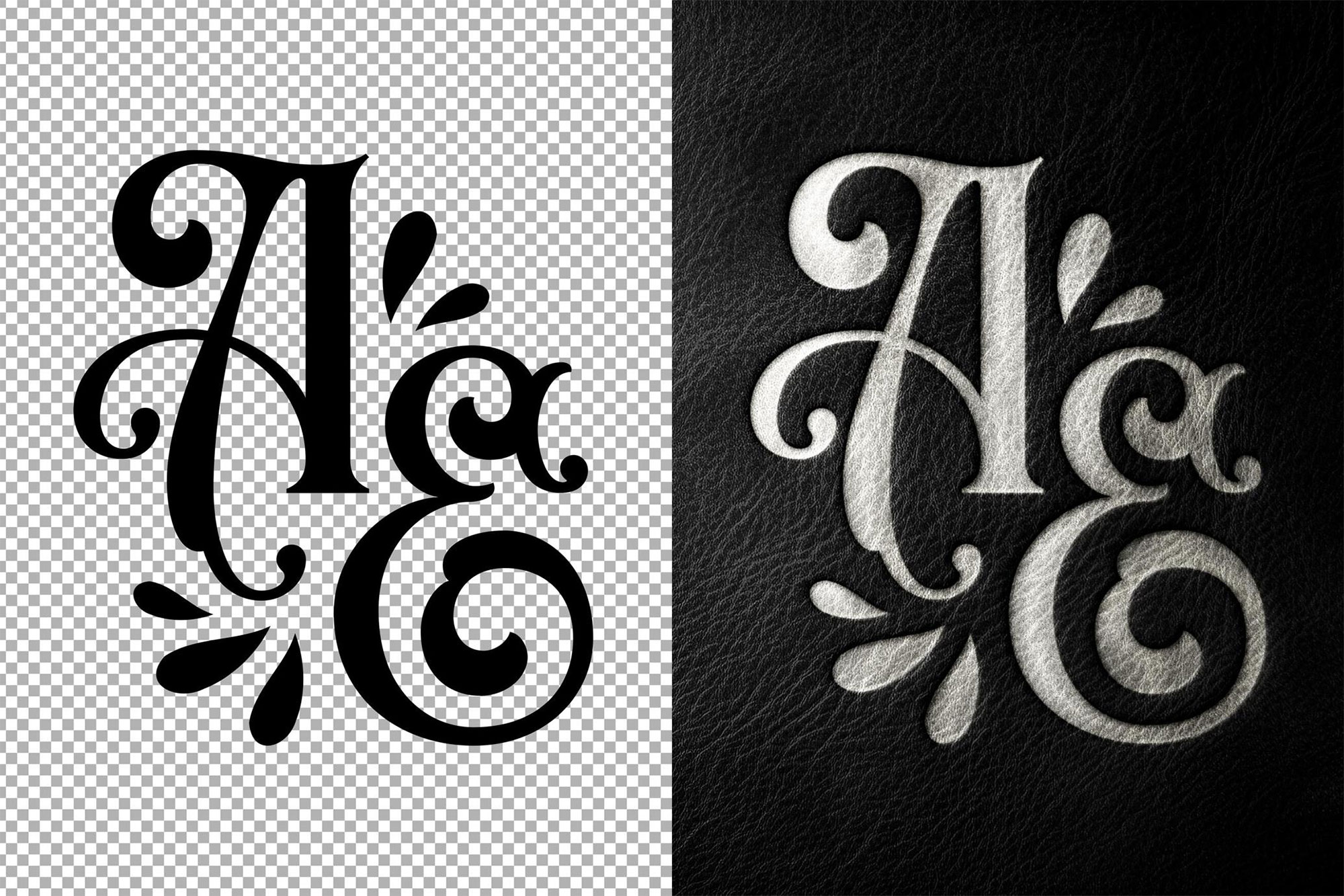 Black Elegant Leather Foiling Mockup / Text Effect preview 2