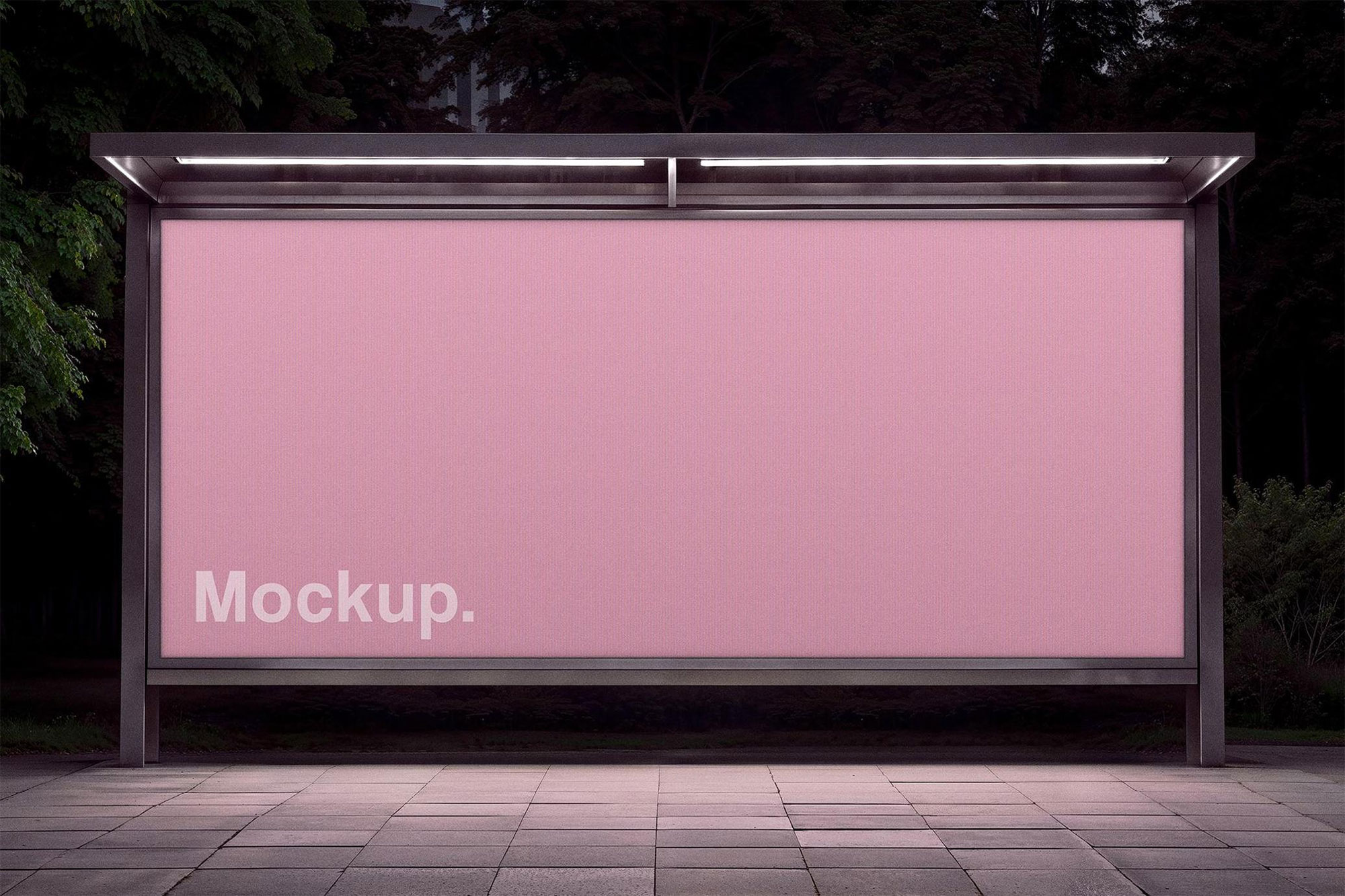 Free Bus Stop Mockup PSD Template