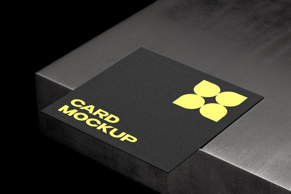 Free Debossed Paper Card Mockup PSD Template
