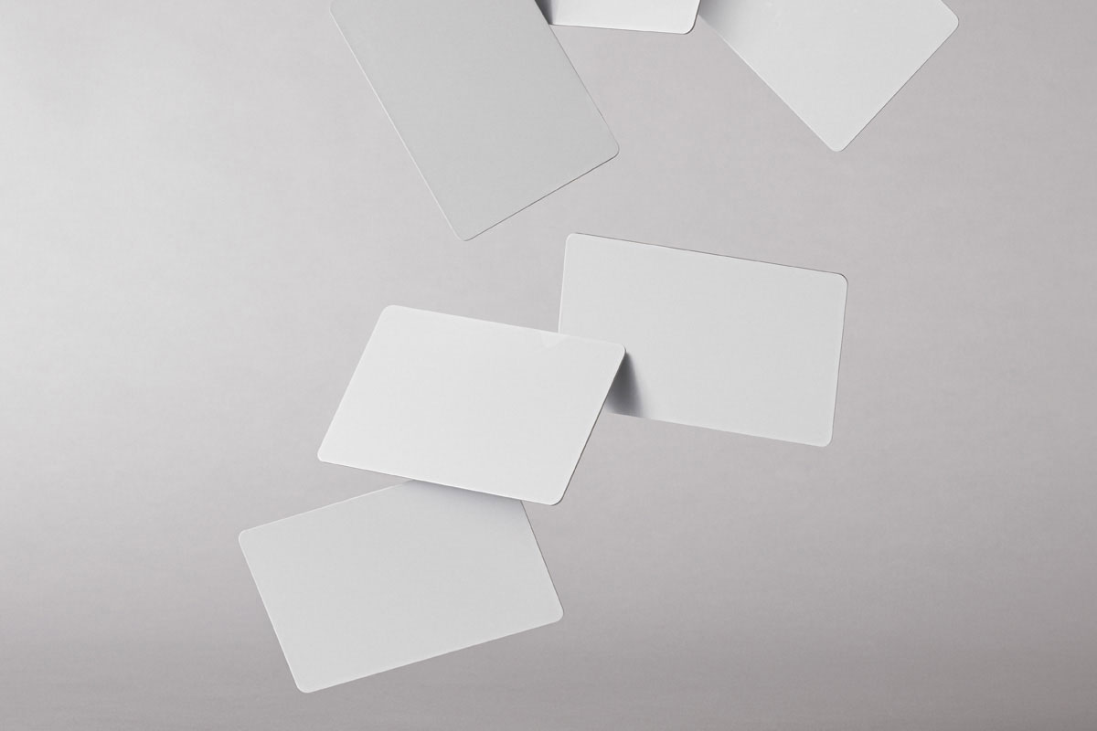 Free Flying Rounded Identity Card Mockup PSD Template