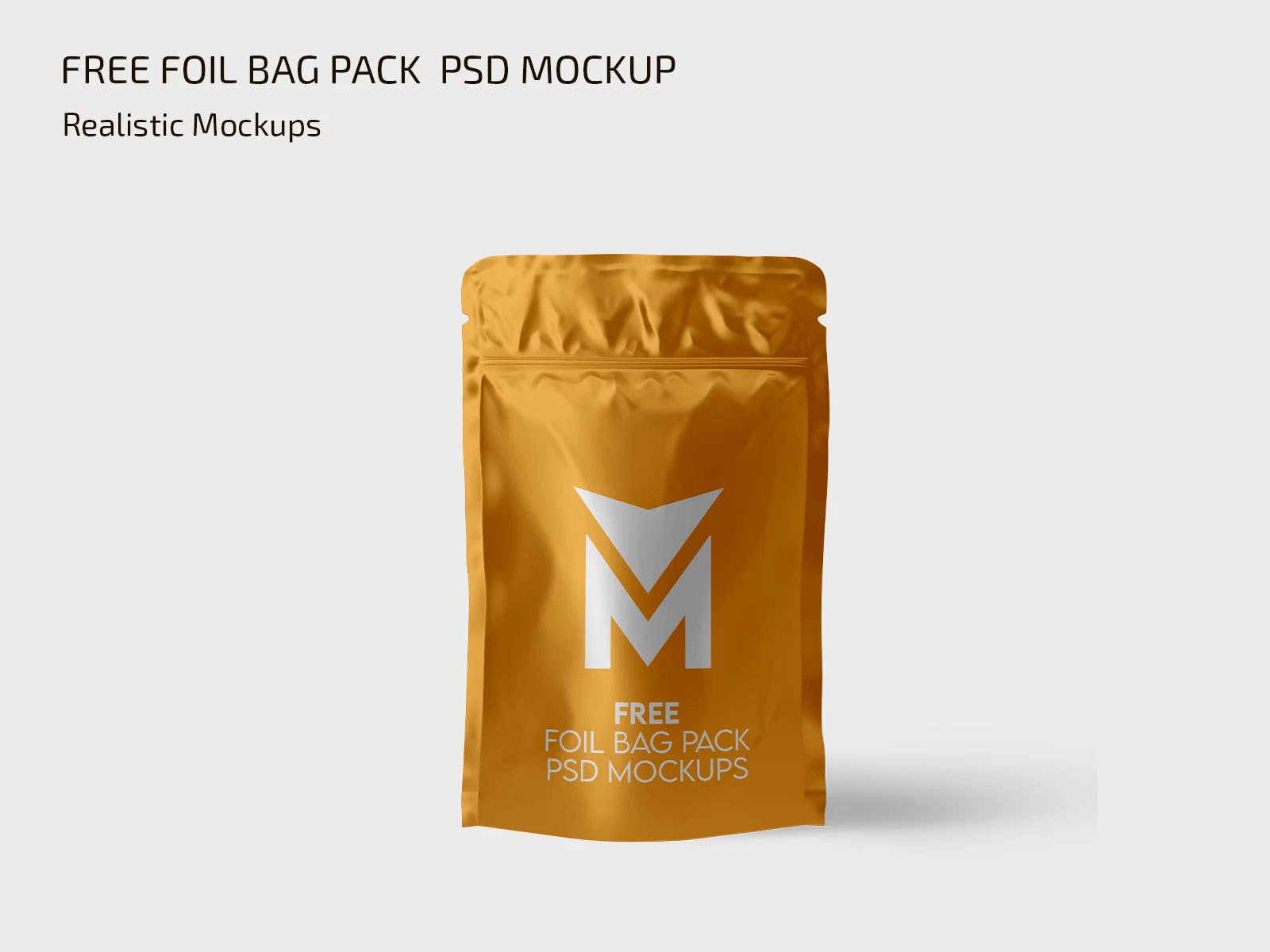 Free Foil Bag Pack Mockup PSD Template