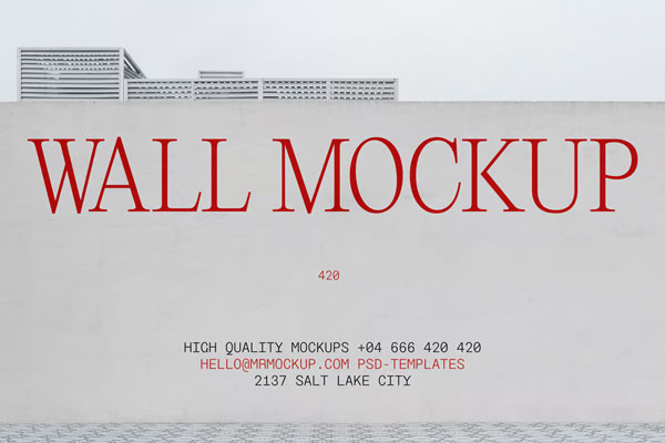 Free Front View Wall Mockup PSD Template