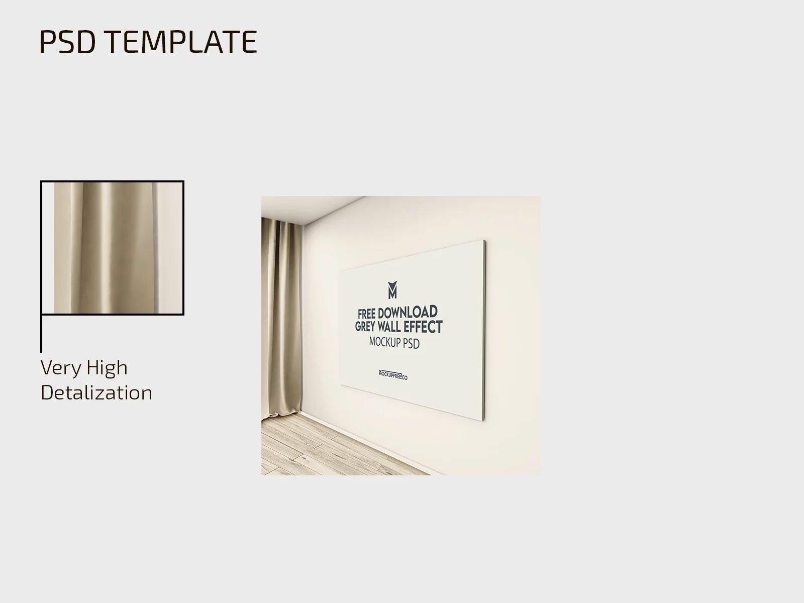 Free Grey Wall Effect Mockup PSD Template