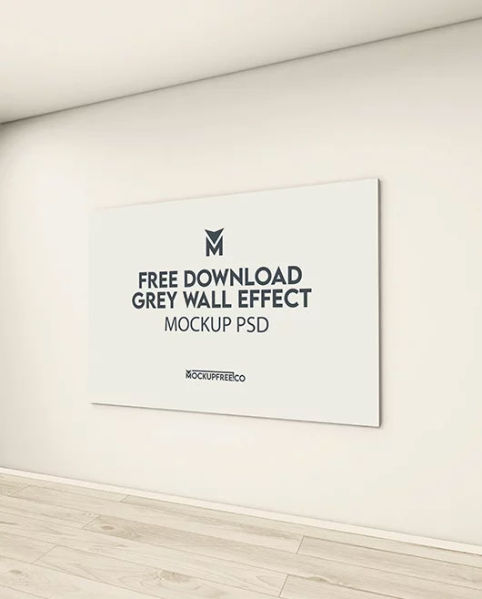 Free Grey Wall Effect Mockup PSD Template