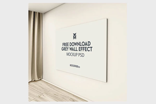 Free Grey Wall Effect Mockup PSD Template