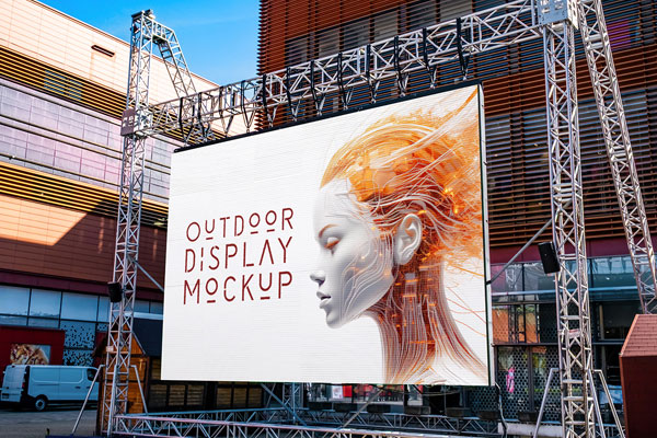 Free Huge Outdoor Display Mockup PSD Template