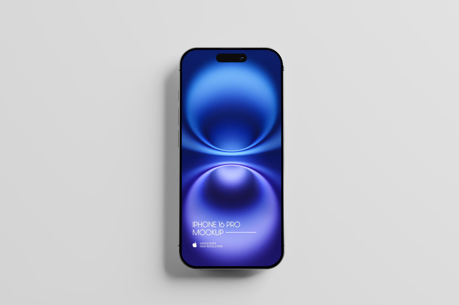 Free iPhone 16 Pro Mockup From Top View PSD Template