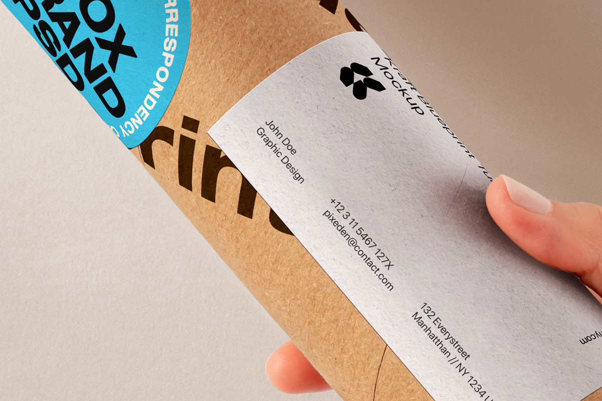 Free Kraft Packaging Tube Mockup PSD Template