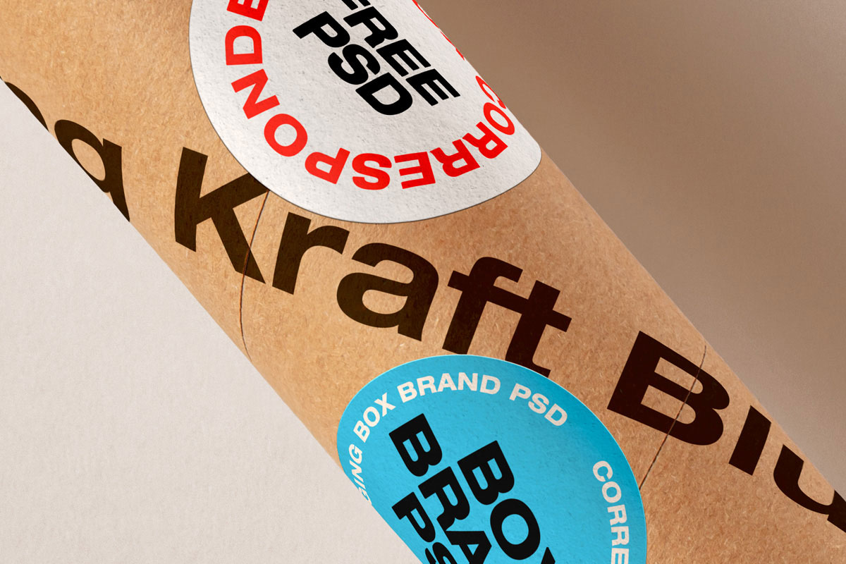Free Kraft Packaging Tube Mockup PSD Template