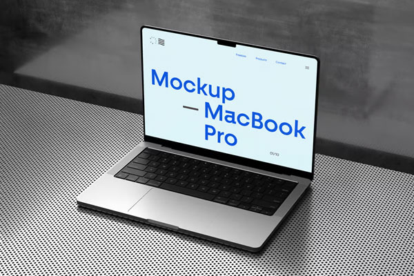 Free Lying MacBook Pro Mockup PSD Template