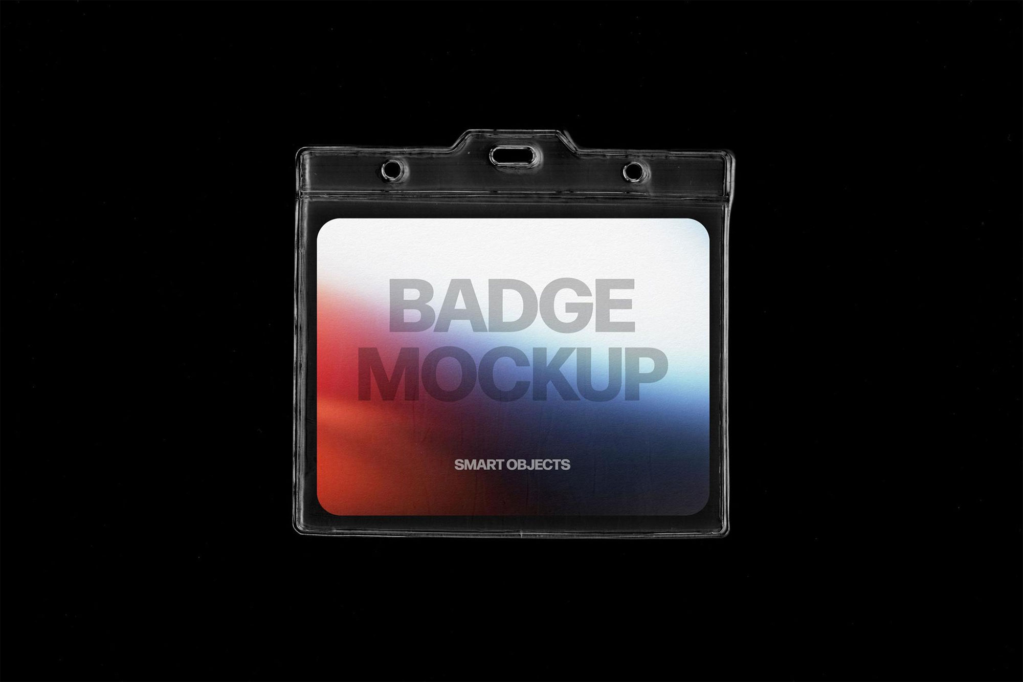 Free Plastic Sleeve Badge Mockup PSD Template