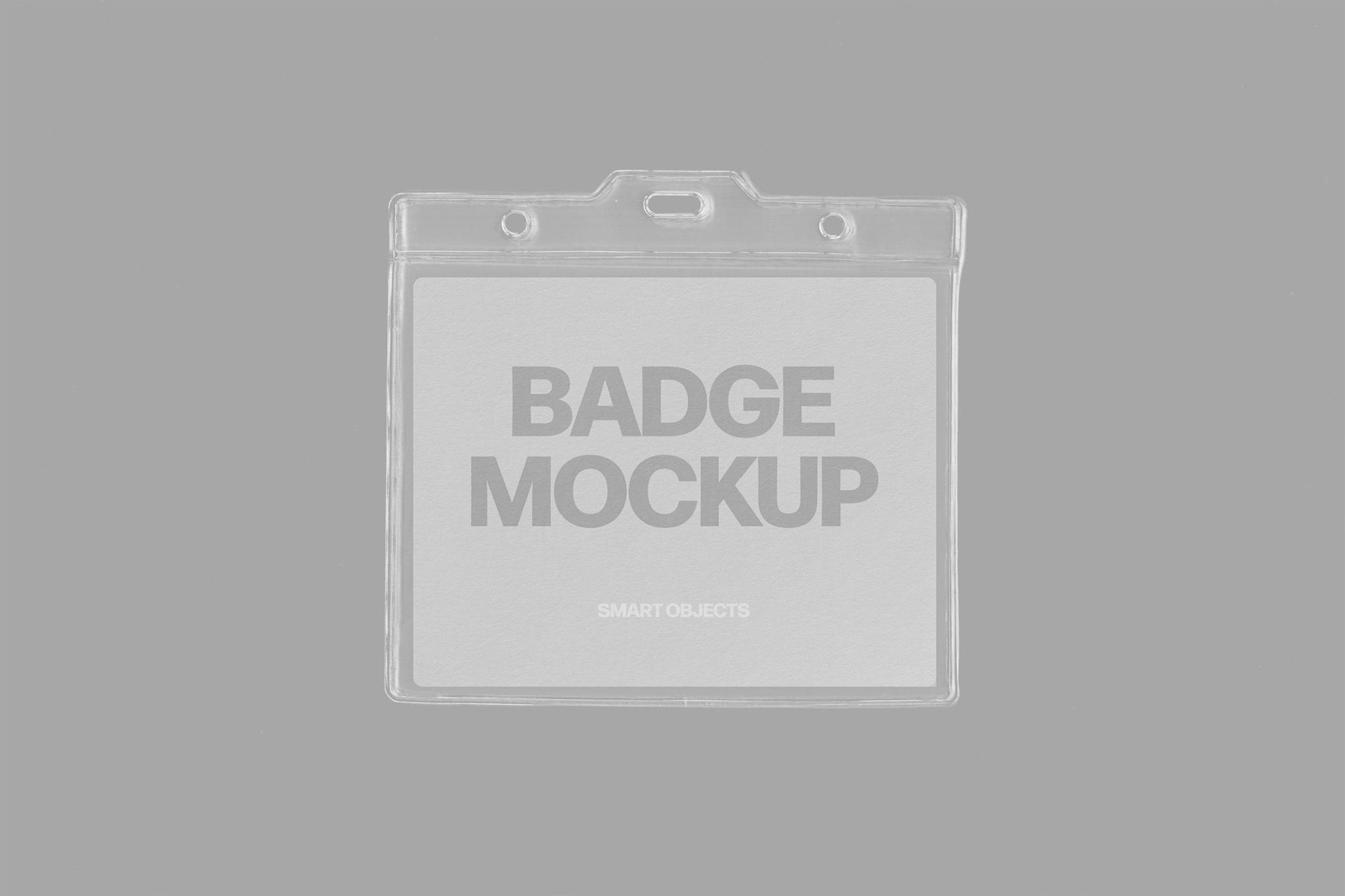 Free Plastic Sleeve Badge Mockup PSD Template