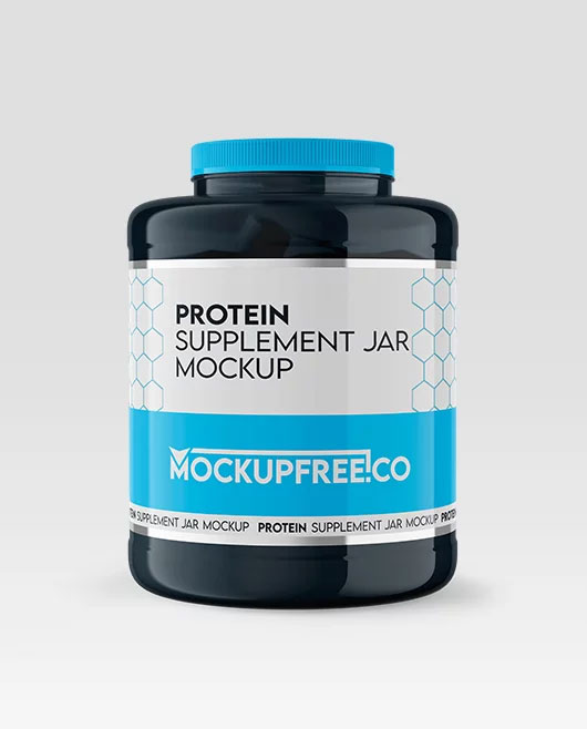 Free Protein Supplement Jar Mockup PSD Template