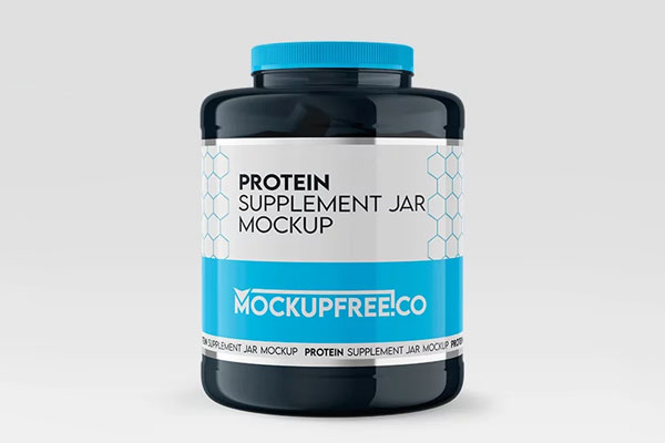 Free Protein Supplement Jar Mockup PSD Template