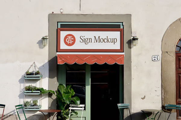 Free Ractangle Sign with Frame Mockup PSD Template