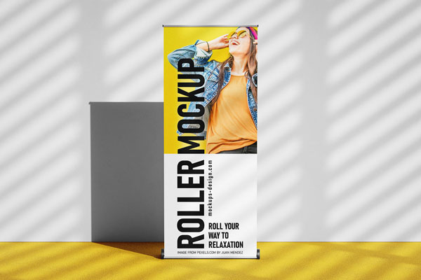 Free Roller Banner Mockup PSD Template